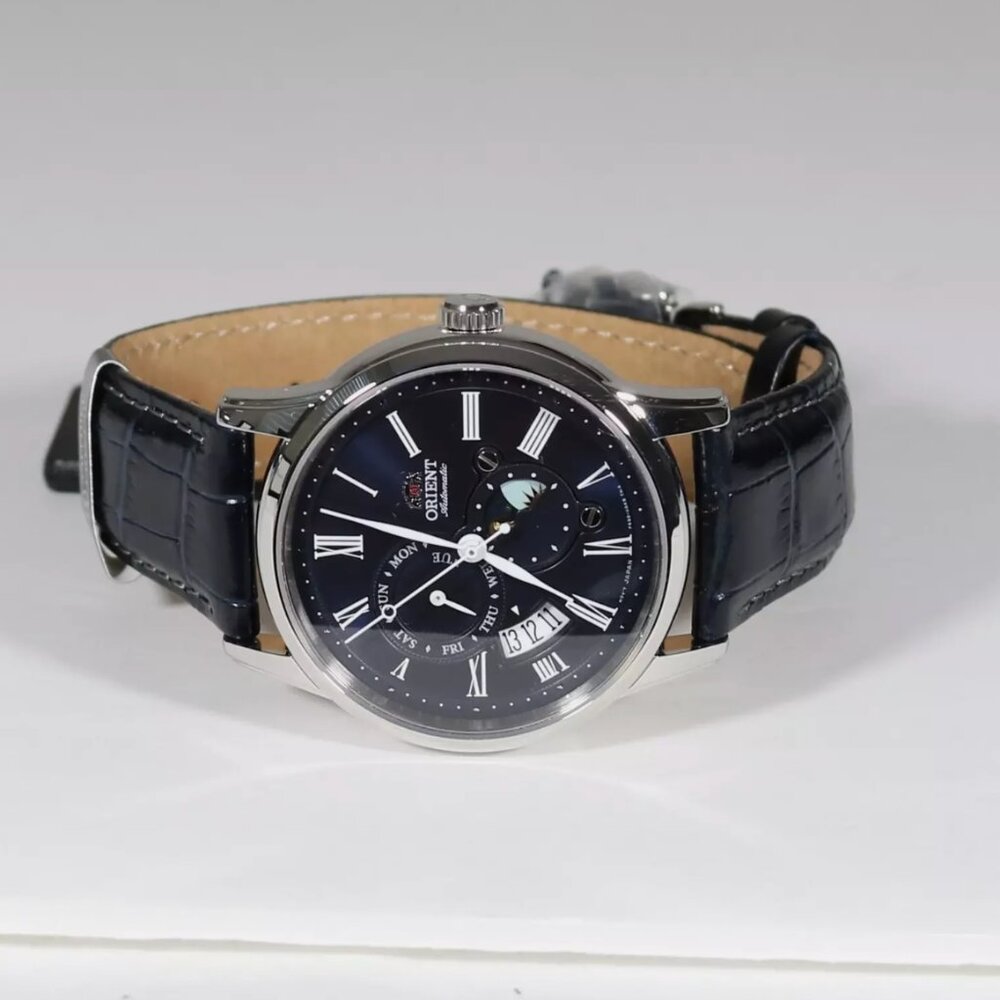 Oreint Sun And Moon Blue Dial Automatic Men's Watch